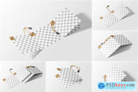 Fold Hang Tag Label Mockup