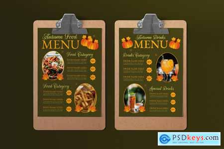 Green Orange Vintage Aesthetic Autumn Food Menu
