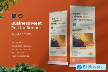 Business Meet Fun Roll Up Banner