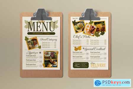 Cream Vintage Aesthetic Autumn Food Menu