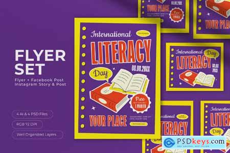 Purple Scrapbook International Literacy Flyer Set