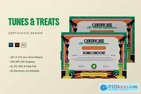 Tunes & Treats - Certificate Template