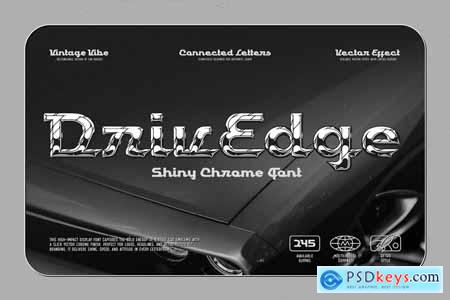 DrivEdge - Shiny Chrome Font