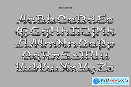 DrivEdge - Shiny Chrome Font