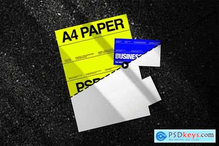Branding A4 Paper & Business Card Mockup