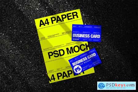 Branding A4 Paper & Business Card Mockup