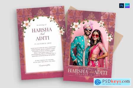 Indian Wedding Invitation Template V9CBEYW