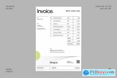 Minimalist Invoice Template - Bangue
