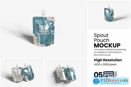 Metallic Spout Pouch Mockup