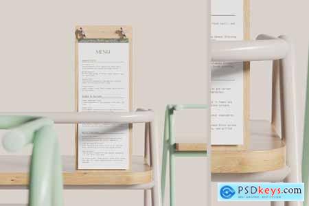 Wooden Menu Board Mockup