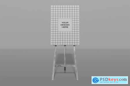 Wooden Easel Stand Mockup