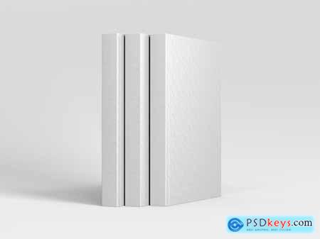 Realistic Hard Book Cover Mockup Set