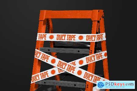 Duct Tape on Stepladder Mockup Duct Tape on Stepladder Mockup