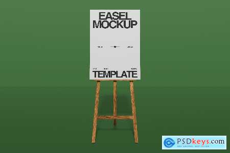 Wooden Easel Stand Mockup