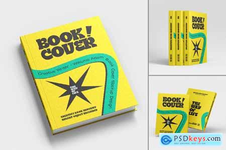 Realistic Hard Book Cover Mockup Set