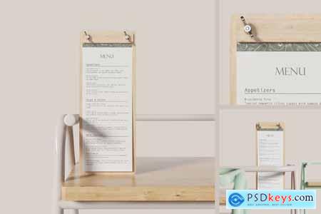 Wooden Menu Board Mockup