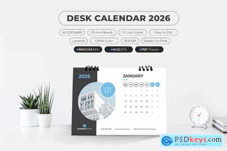 Desk Calendar 2026 5B869BY