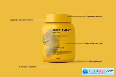 Supplement Protein Jar Label Mockup