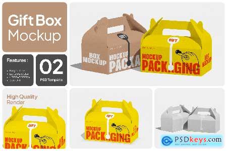 Folded Gift Box Mockup