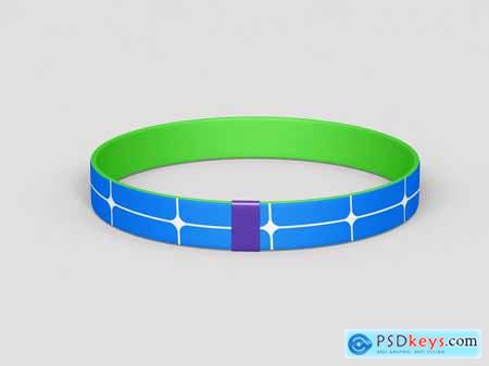 Silicone Wristband Mockup Set