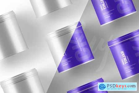 Small Tin Jar Packaging Mockup