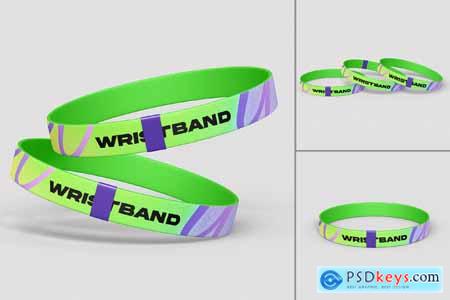 Silicone Wristband Mockup Set