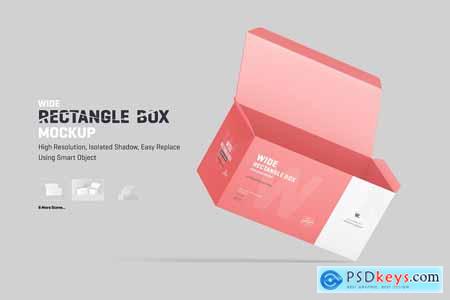 Wide Rectangle Box Packaging Mockup