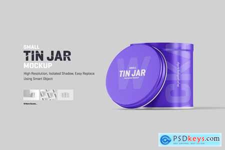 Small Tin Jar Packaging Mockup