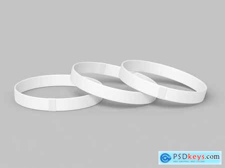 Silicone Wristband Mockup Set