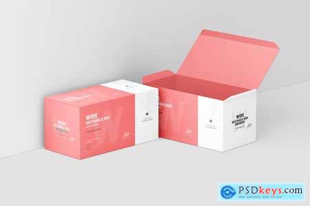 Wide Rectangle Box Packaging Mockup