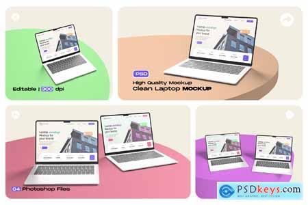 Minimalist Laptop Mockup with Clean Background Minimalist Laptop Mockup with Clean Background