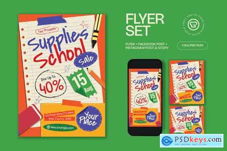 School Supplies Sale Flyer BZZCKUZ