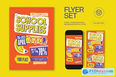 School Supplies Sale Flyer YLNF9QR