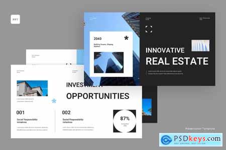 Black Minimalist Real Estate Company Profile 002