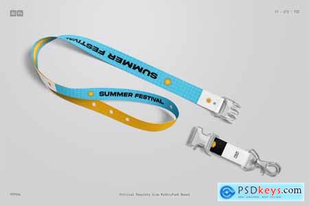 Blue Yellow Retro Summer Festival Lanyard