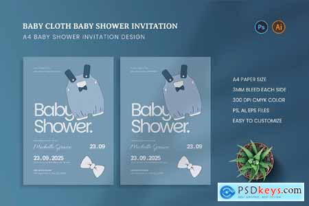 Baby Cloth Baby Shower Invitation