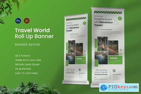 Travel The World Roll Up Banner