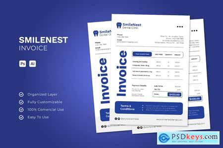 SmileNest Dental - Invoice