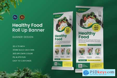 Healthy Food Roll Up Banner