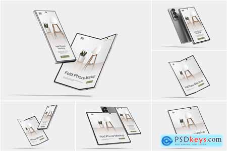 Levitating Fold Phone Mockup