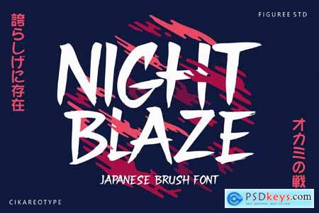 Night Blaze - Japanese Brush Font