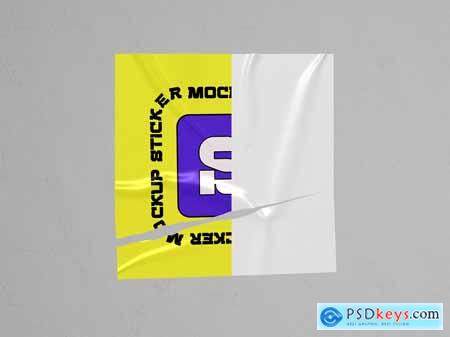 Square Sticker Mockup Set