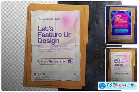 Torn Paper Effect Instagram Post Mockup
