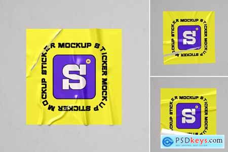 Square Sticker Mockup Set