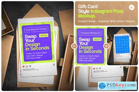 Gift Card Style Instagram Post Mockup Gift Card Style Instagram Post Mockup