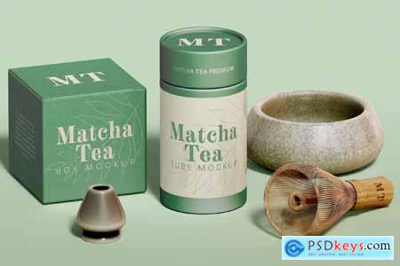 Matcha Tea Set Mockup