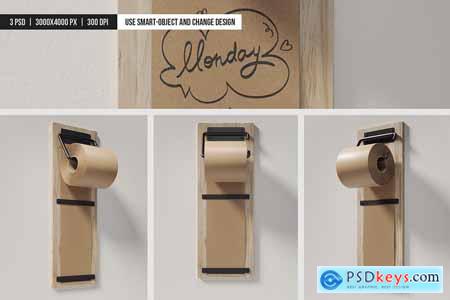 Kraft Paper Wall Roller Mockup