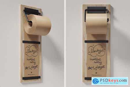 Kraft Paper Wall Roller Mockup