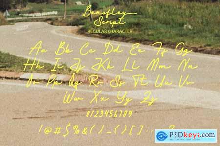 Bensfley Script  Bold Monoline Signature Font
