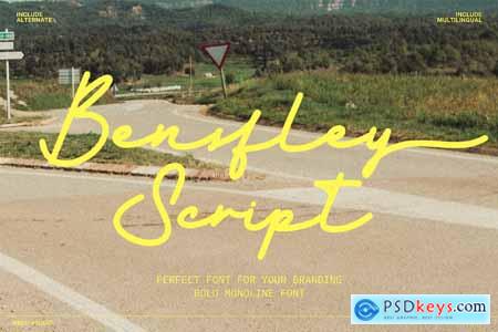 Bensfley Script  Bold Monoline Signature Font